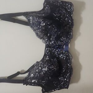 Cacique Metallic Lace Unlined Balconette Bra